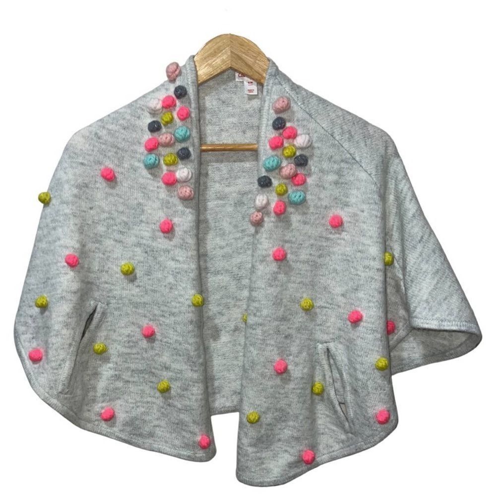 Cat And Jack Pom pom poncho size small/medium